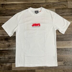 H&M JAWS Movie Graphic Tee White Loose Fit XS